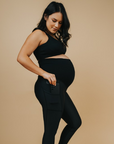 Maternity Leggings with Pockets - Classic Full Length Black