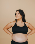 Active mum wearing soft racerback nursing bra