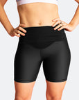 ** CLEARANCE ** High Waisted Bike Shorts - Classic Black